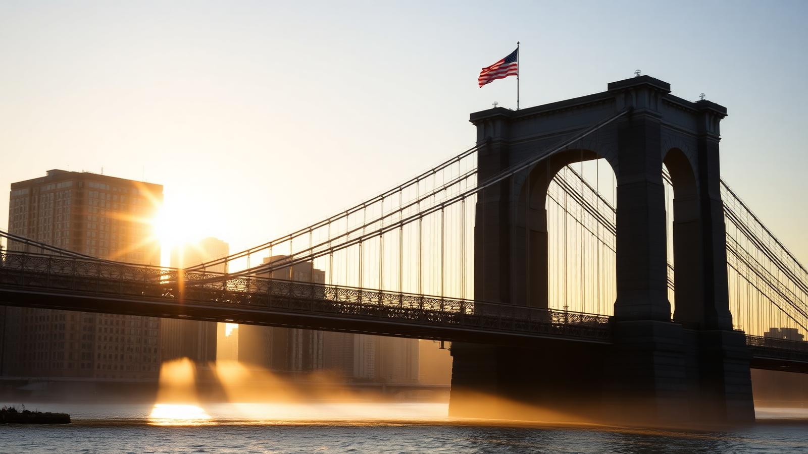 Brooklyn Bridge at sunrise